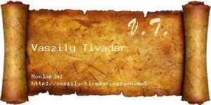 Vaszily Tivadar névjegykártya