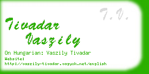 tivadar vaszily business card